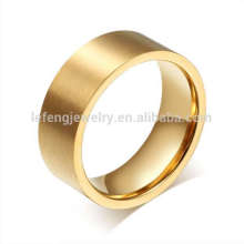 Anillo de oro saudita para mujer, anillos de alianza de oro liso para mujer